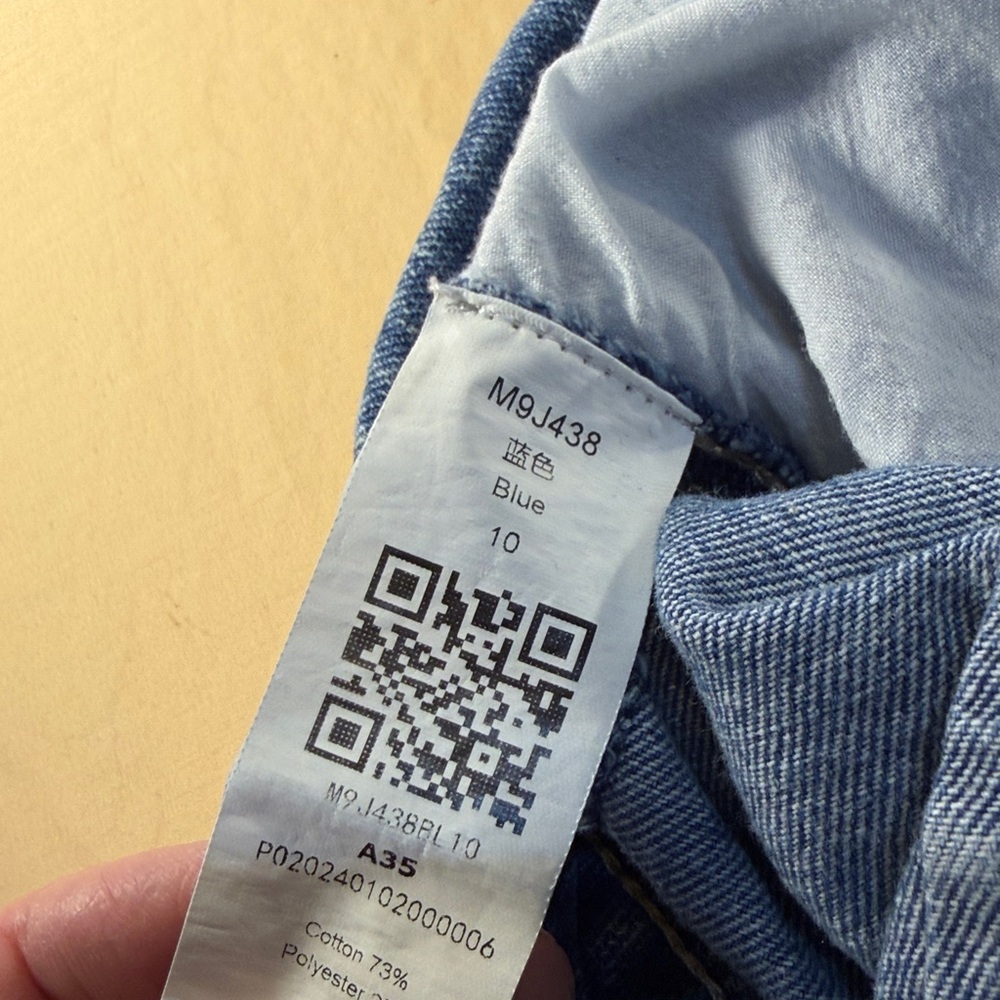 Women’s barrel leg blue denim jeans faded five pockets size 10 - Picture 9 of 10